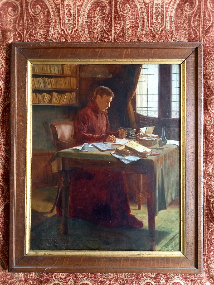 André Marchand.  1898 . Portrait de Paul Reboux à sa table de travail -photo-2