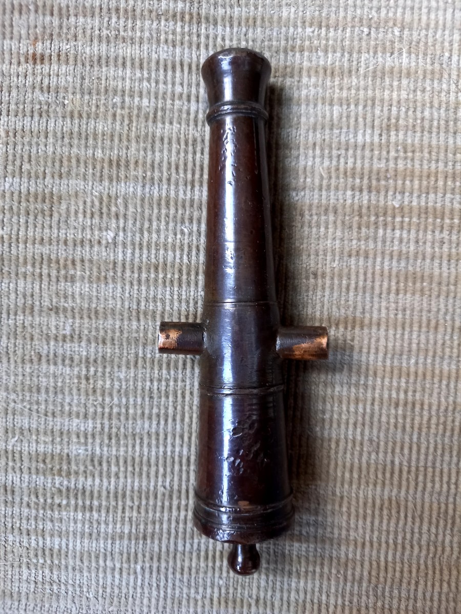Late 17th Or Early 19th Century.  Miniature Marine Gun Complete With Carriage.-photo-4