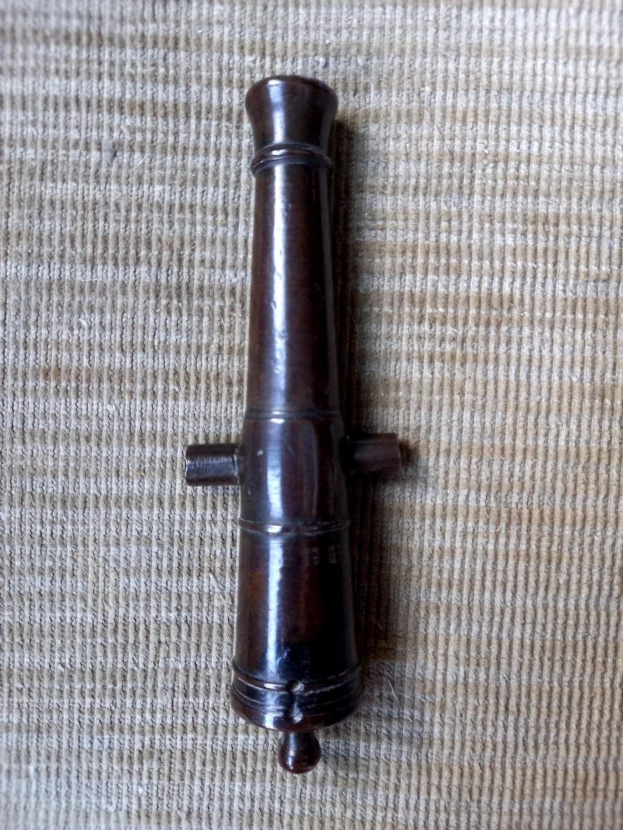 Late 17th Or Early 19th Century.  Miniature Marine Gun Complete With Carriage.-photo-5