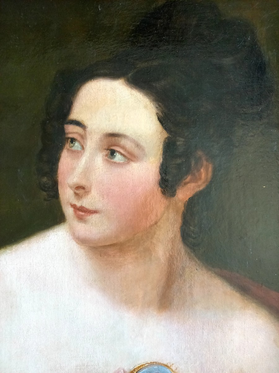Caroline Swagers Painter.  1835 . Portrait Of An Elegant Young Woman-photo-3