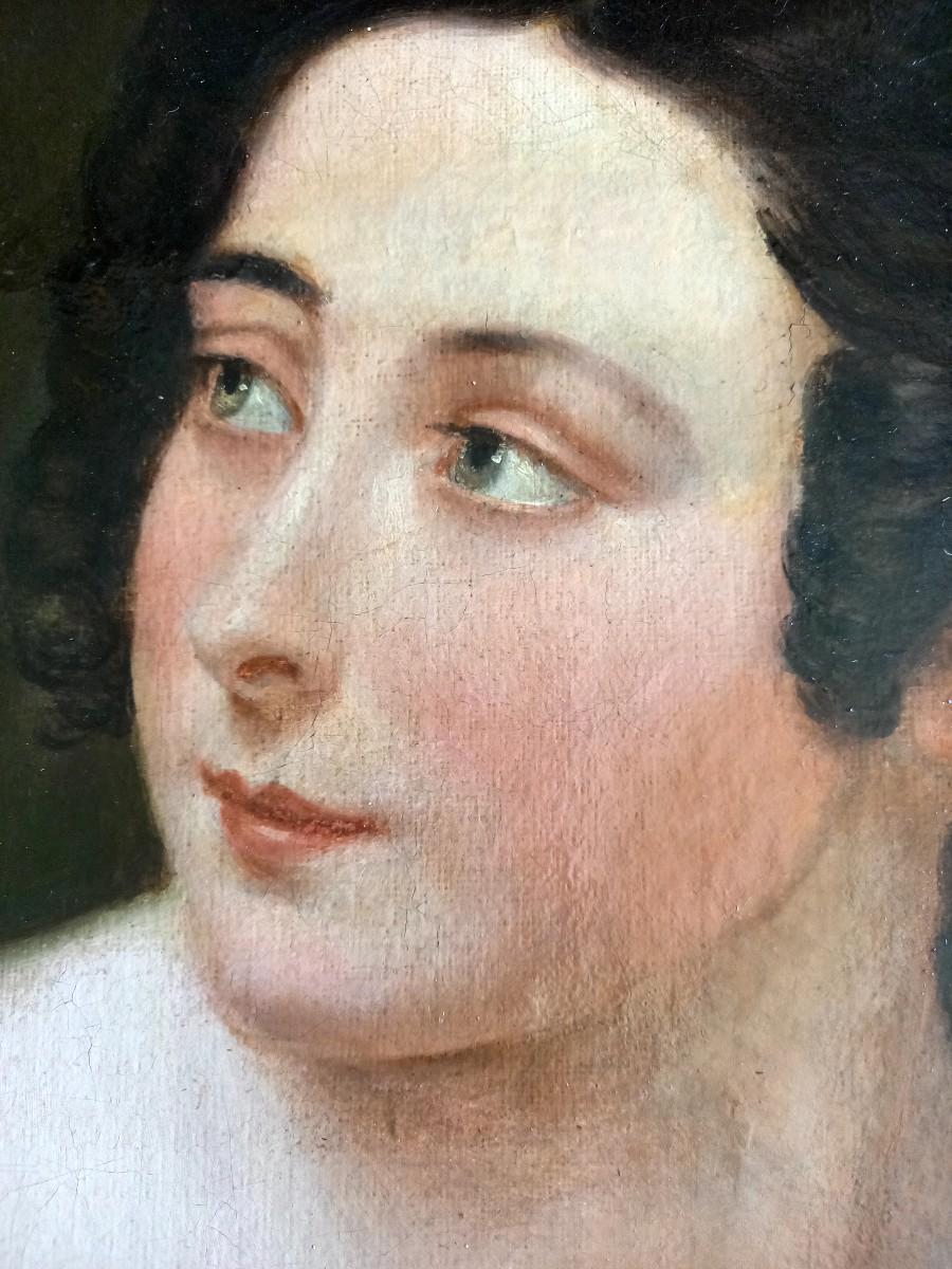Caroline Swagers Painter.  1835 . Portrait Of An Elegant Young Woman-photo-3
