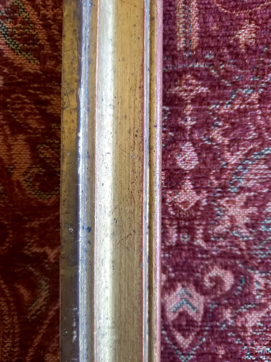 Baguette à dessin fin XVIIIE en bois doré -photo-4