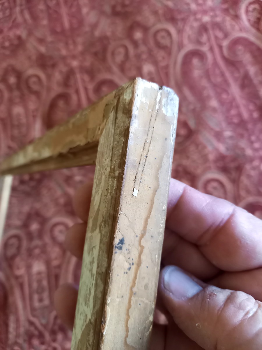Baguette à dessin fin XVIIIE en bois doré -photo-1