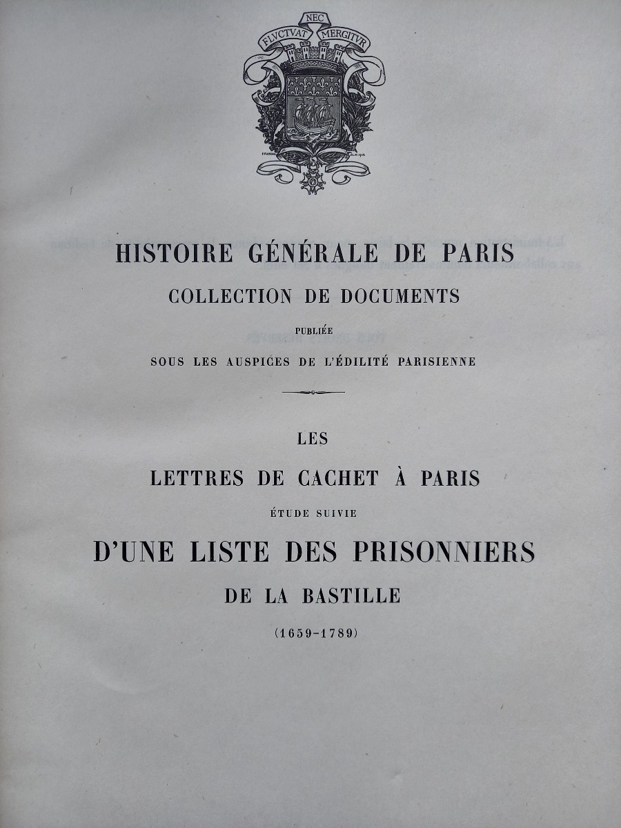 Franz Funck-brentano. 1903. Les Lettres De Cachet à Paris-photo-3