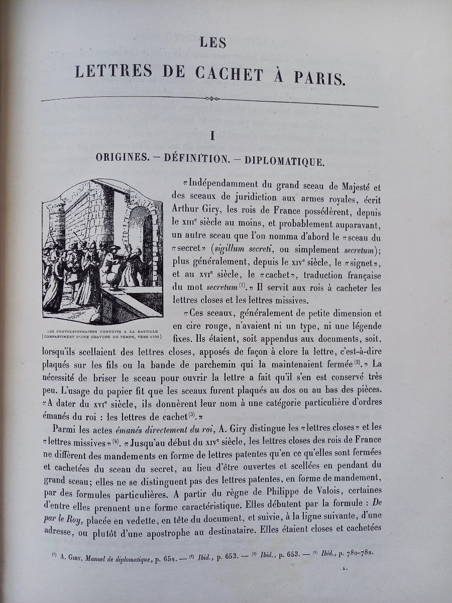 Franz Funck-brentano. 1903. Les Lettres De Cachet à Paris-photo-1