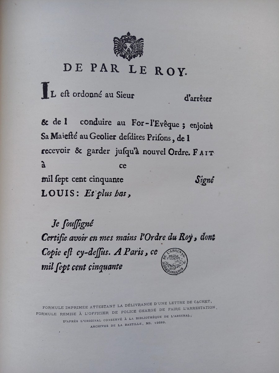 Franz Funck-brentano. 1903. Les Lettres De Cachet à Paris-photo-2