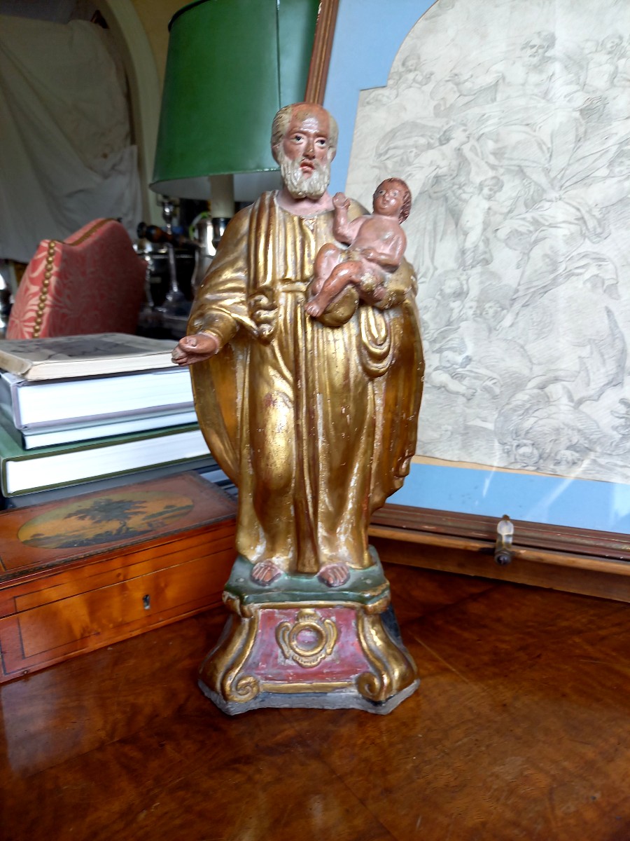 Vers 1830 . Marseille.  Santibelli.  Saint Joseph et l'enfant Jésus 