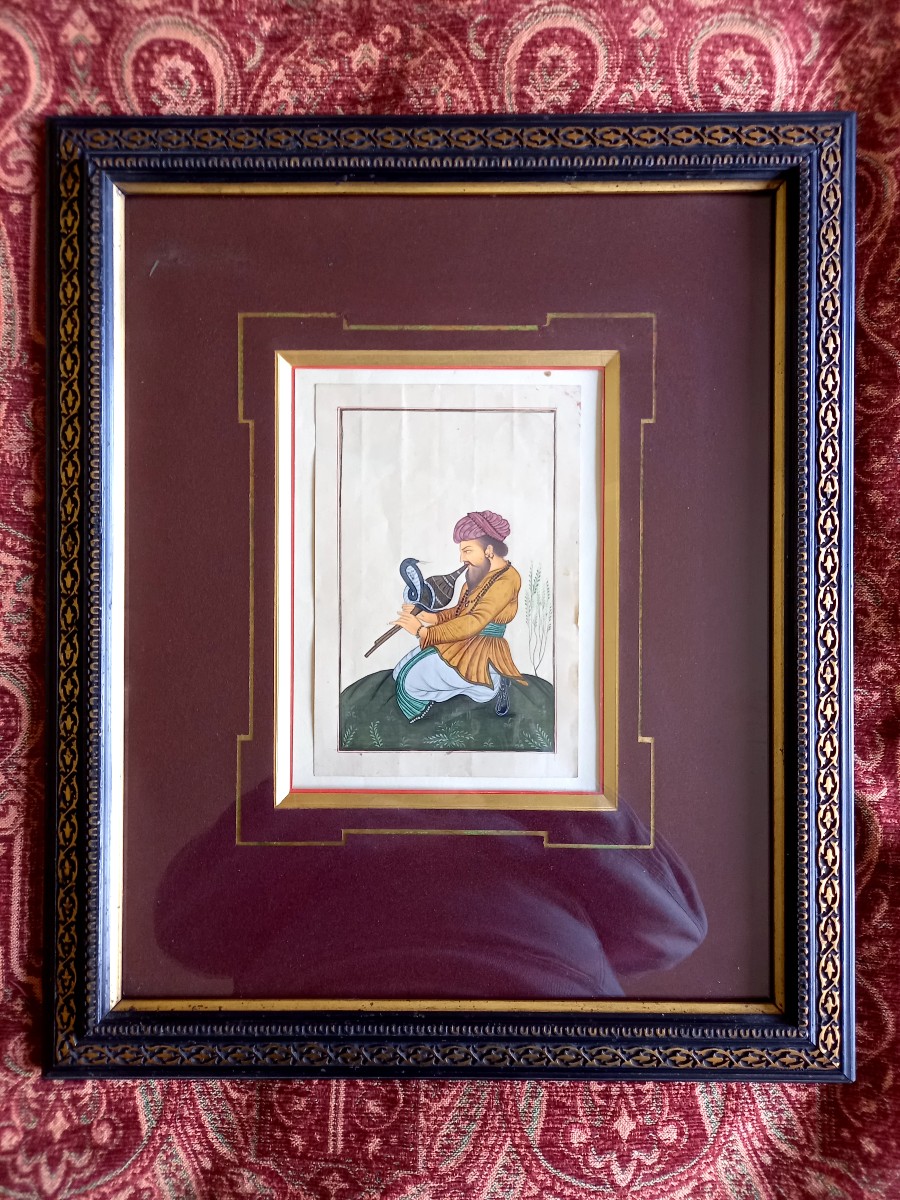 Indian Miniature .the Snake Charmer-photo-2