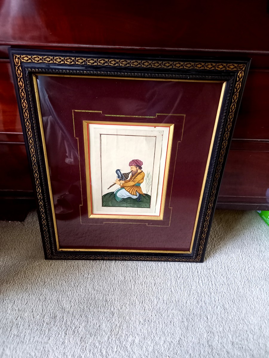 Indian Miniature .the Snake Charmer-photo-3