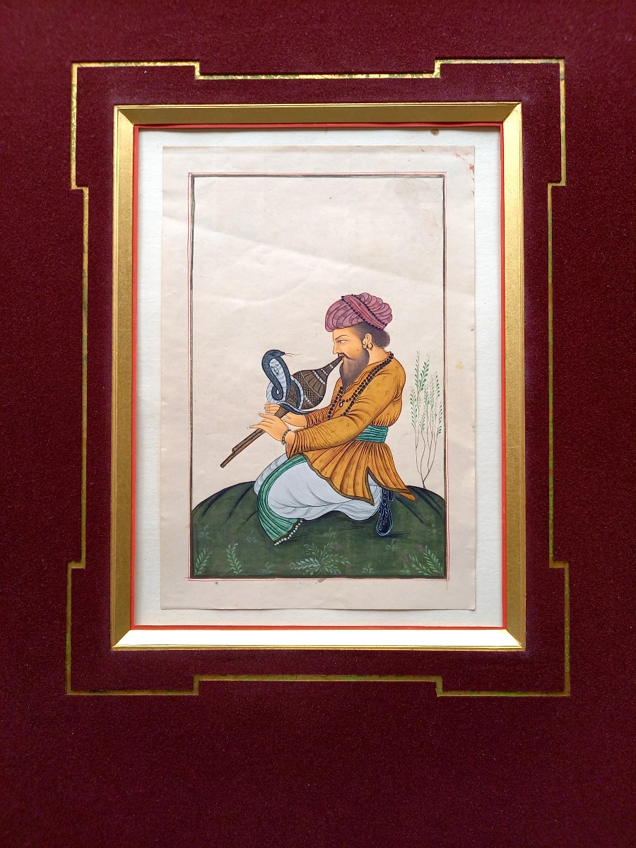 Indian Miniature .the Snake Charmer
