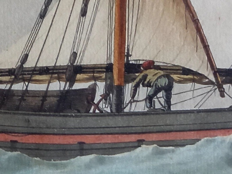 Marseille. 1806 . Joseph Antoine Roux . Portrait Of A Tartane In Rough Seas-photo-4