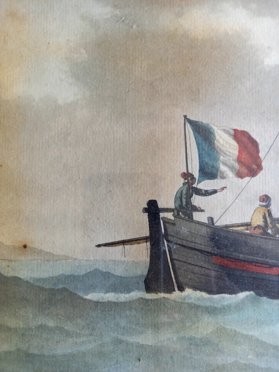 Marseille. 1806 . Joseph Antoine Roux . Portrait Of A Tartane In Rough Seas-photo-2