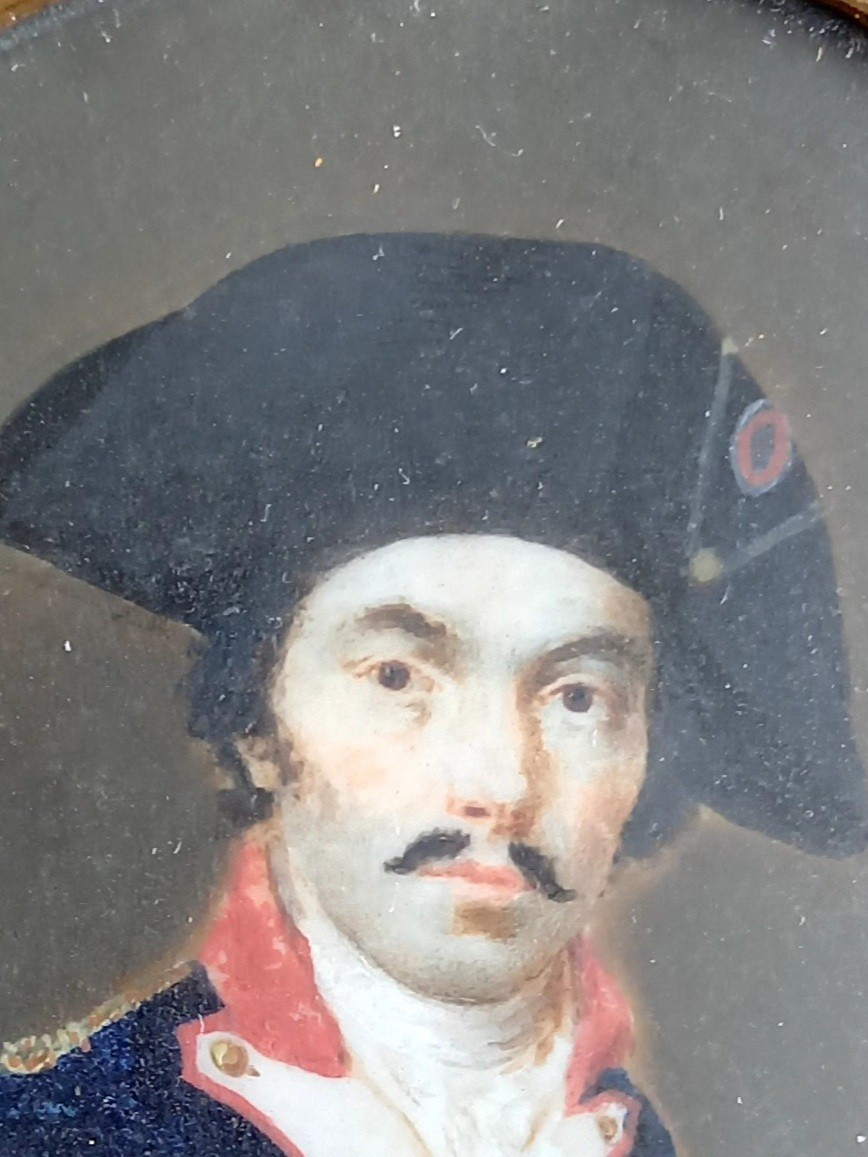 Circa 1790 Miniature Depicting A Young Officer Of The National Guard-photo-3
