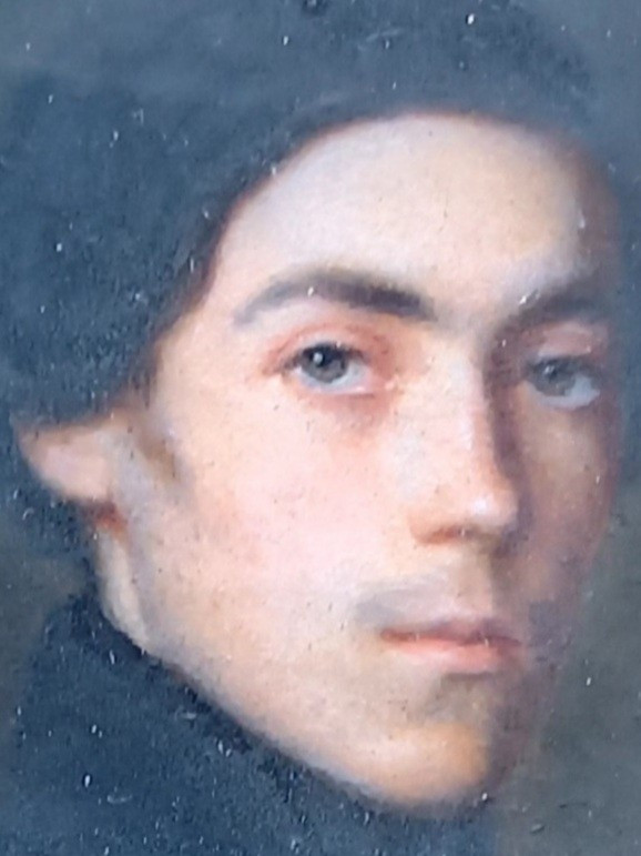 About 1840. Miniature Portrait Of A High School Student-photo-4