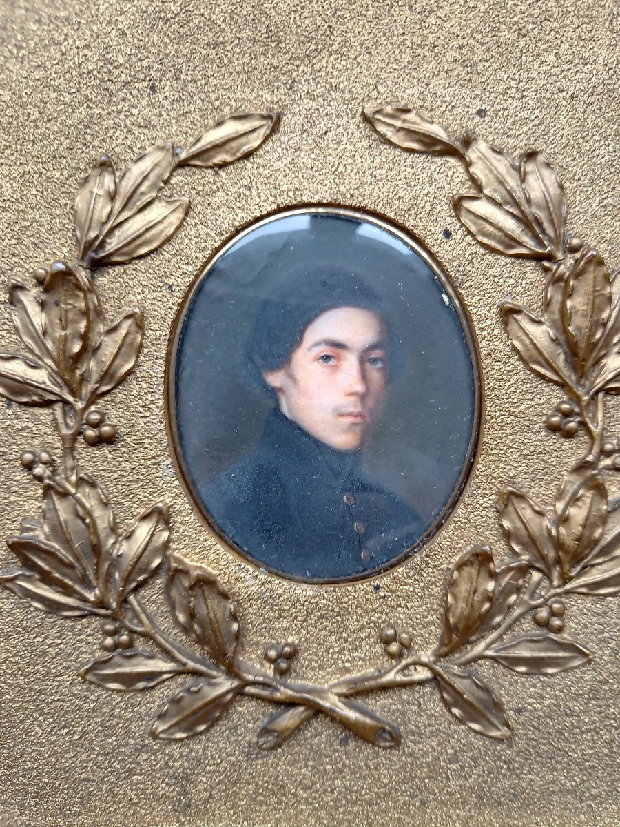 About 1840. Miniature Portrait Of A High School Student