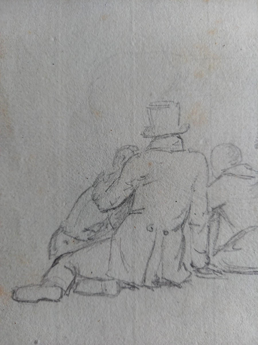 Vers 1820 . Une famille assise sur l'herbe-photo-4
