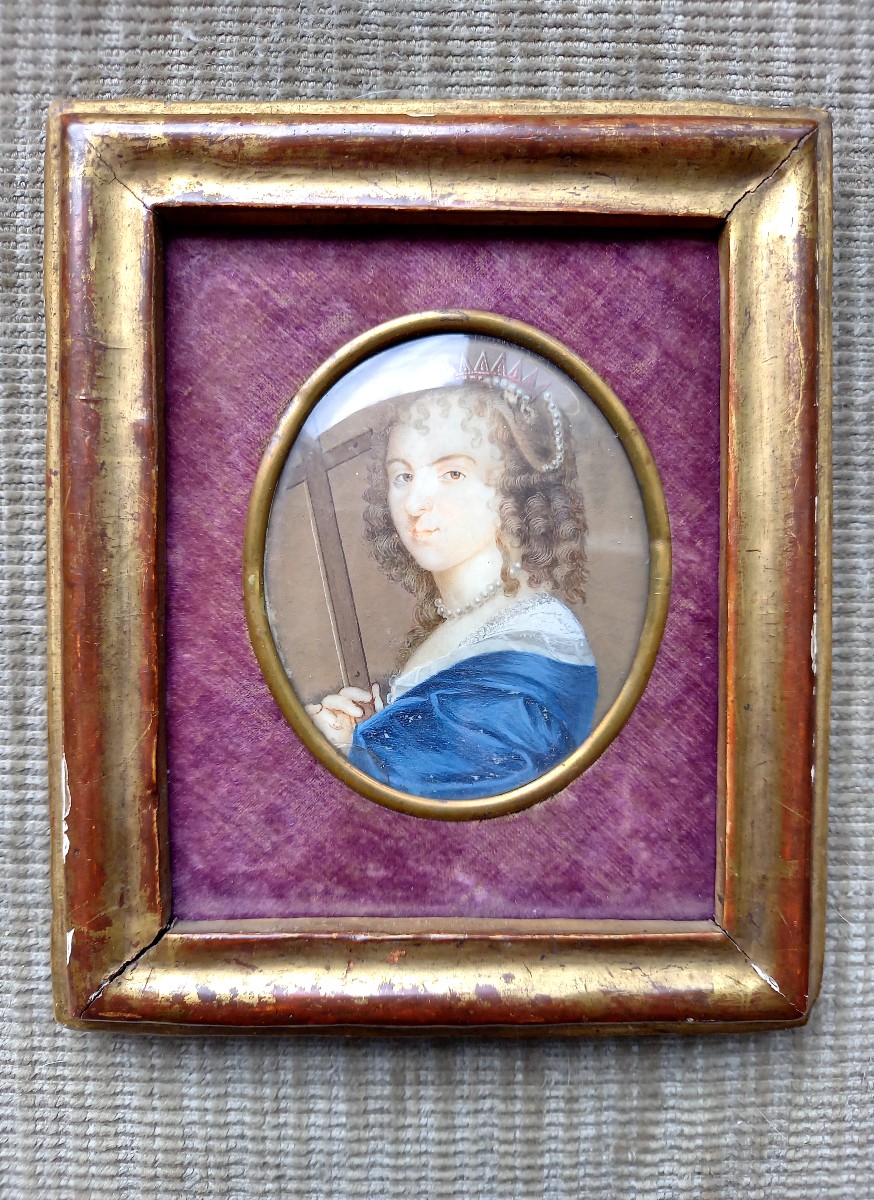 Portrait de Ninon de Lenclos .Miniature d'après Jean Petitot -photo-2