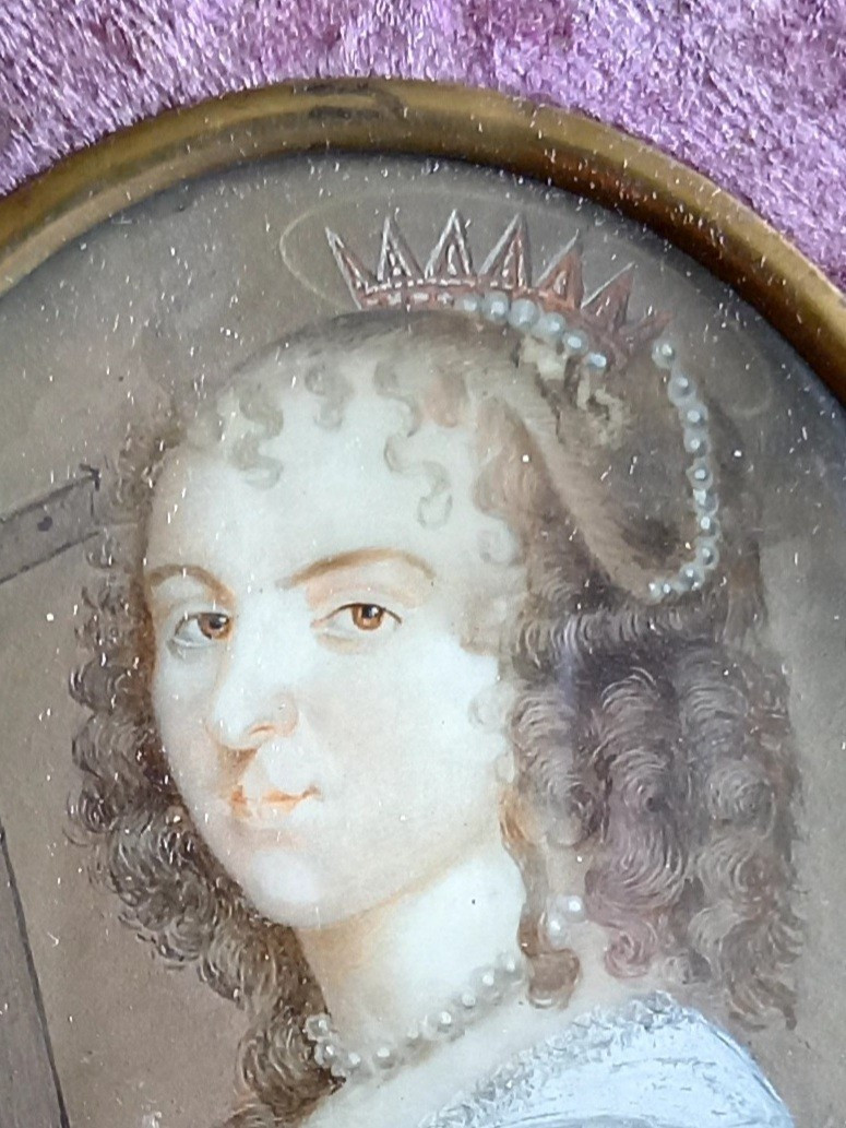 Portrait de Ninon de Lenclos .Miniature d'après Jean Petitot -photo-3