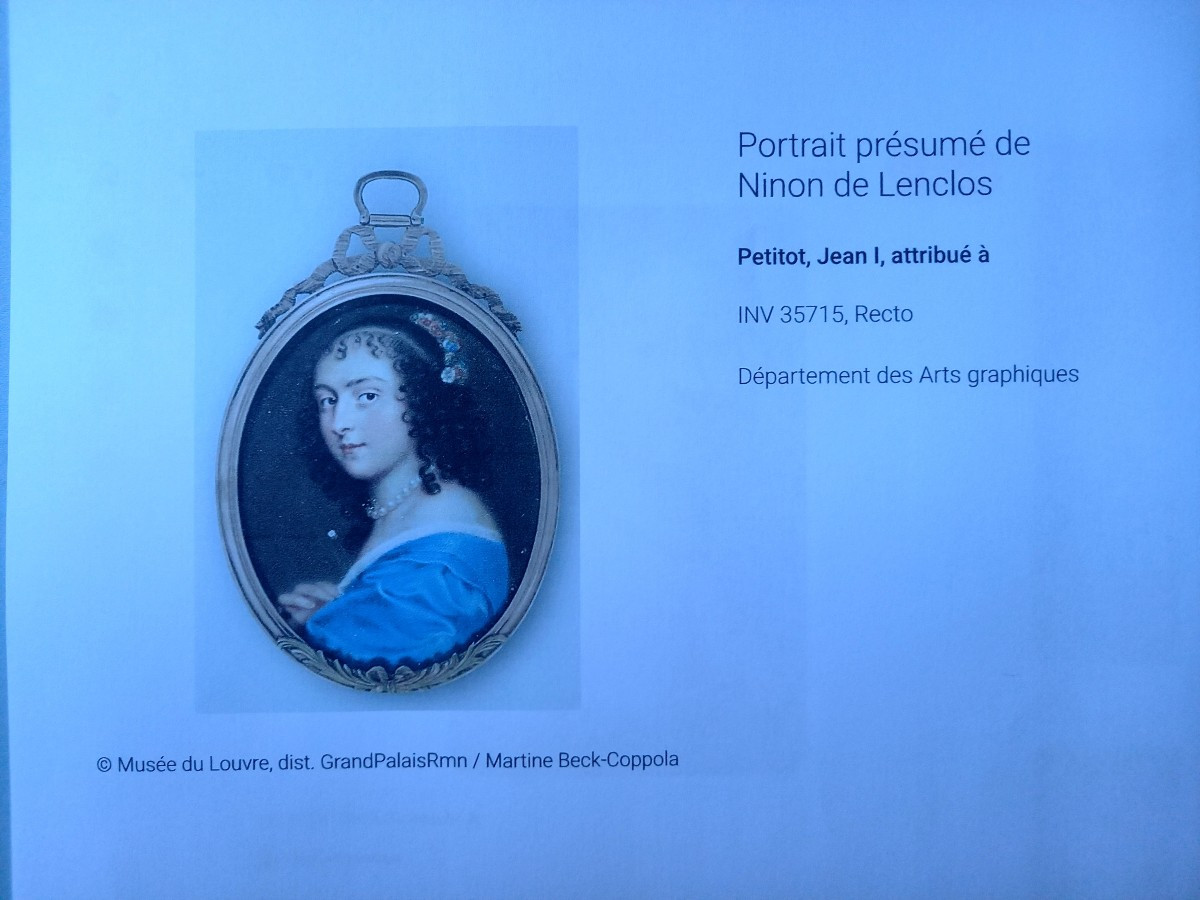 Portrait de Ninon de Lenclos .Miniature d'après Jean Petitot -photo-3