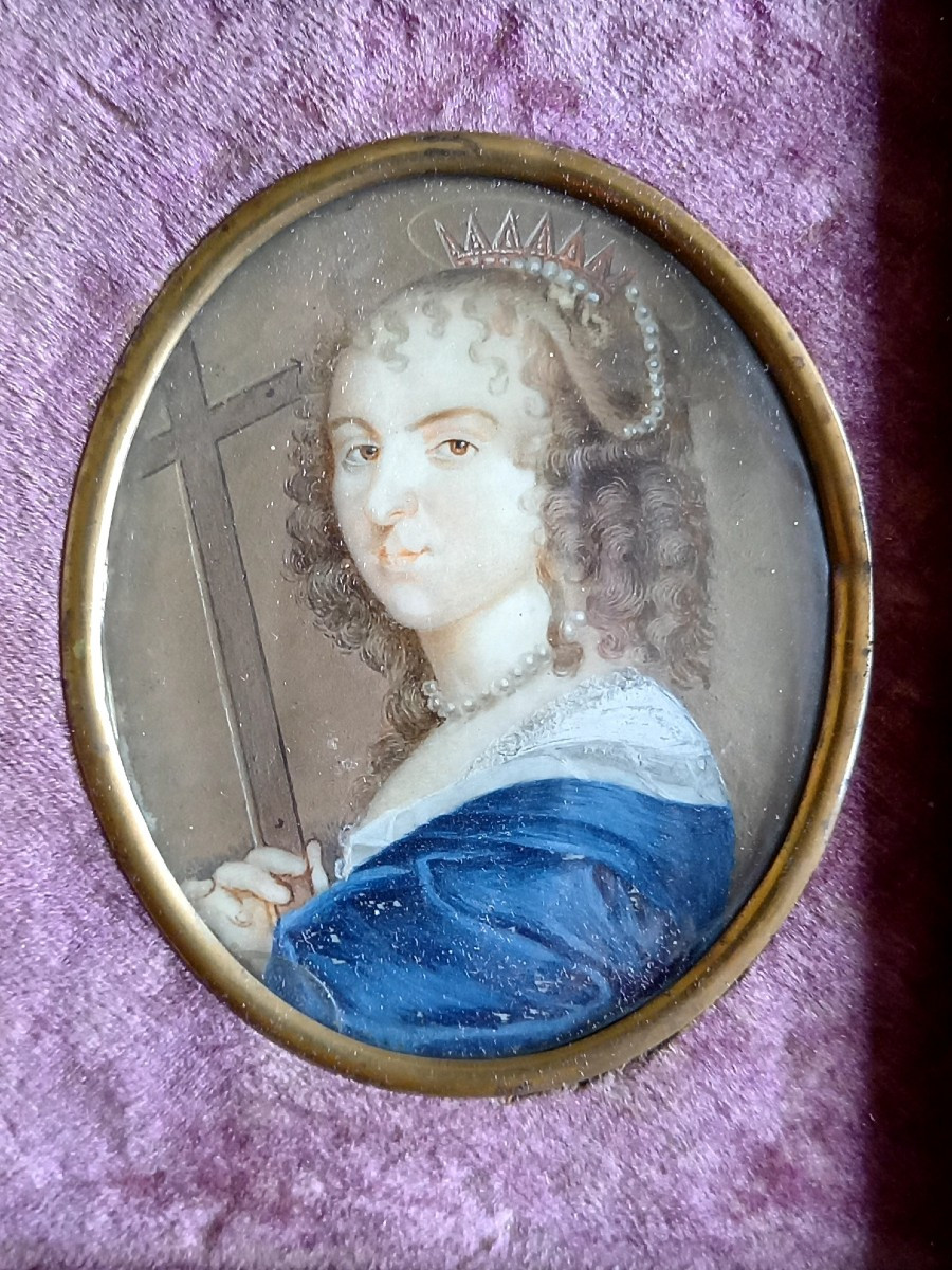 Portrait de Ninon de Lenclos .Miniature d'après Jean Petitot 
