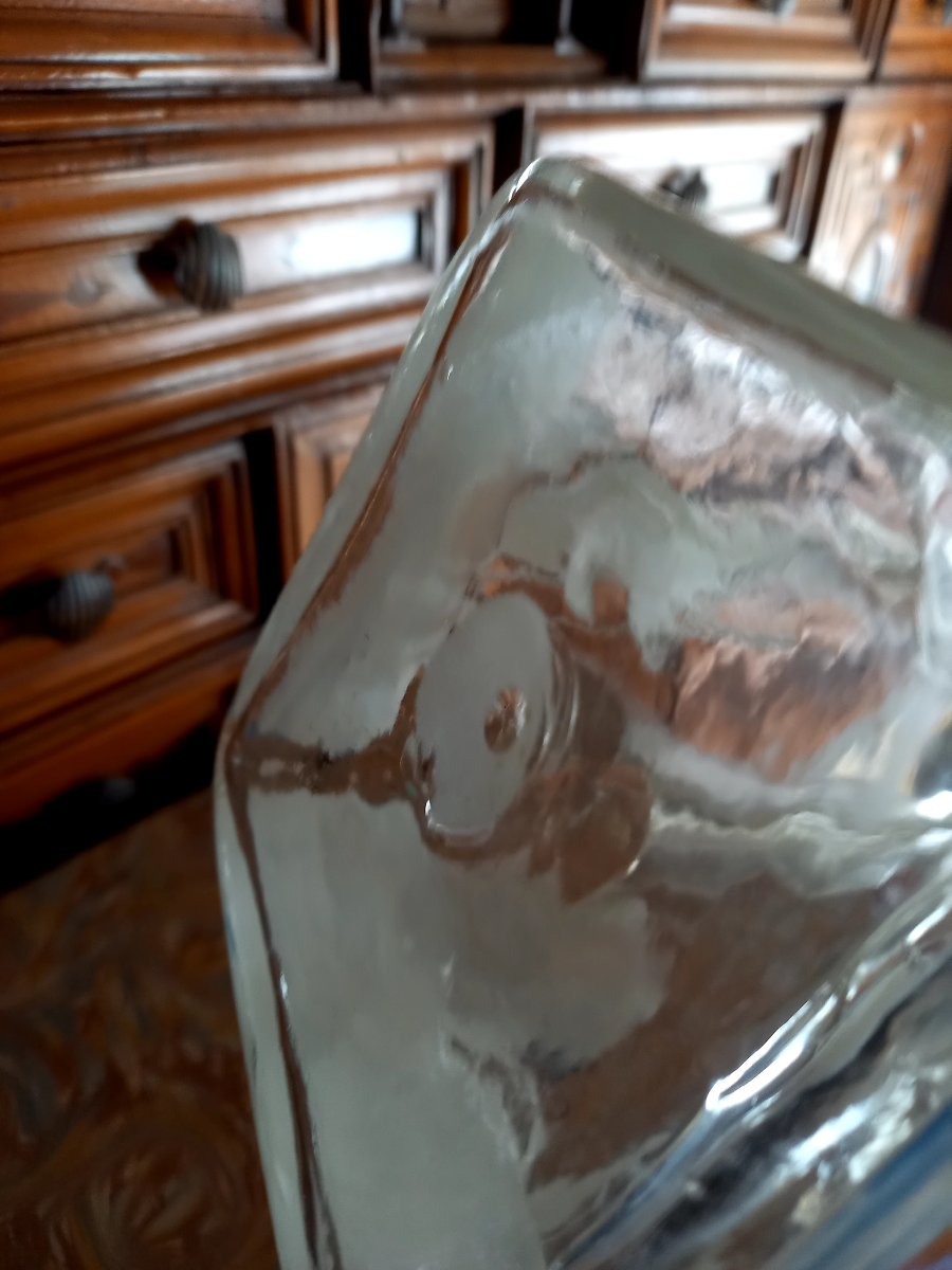 Norvège XIXe siècle.  Flacon en verre soufflé et peint dit Kluk kluk-photo-6