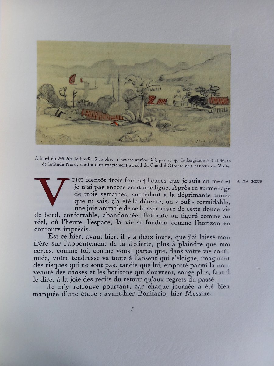 1928. Letters From Tonkin . Illustrated By Jean Bouchaud . 2 Volumes .-photo-2