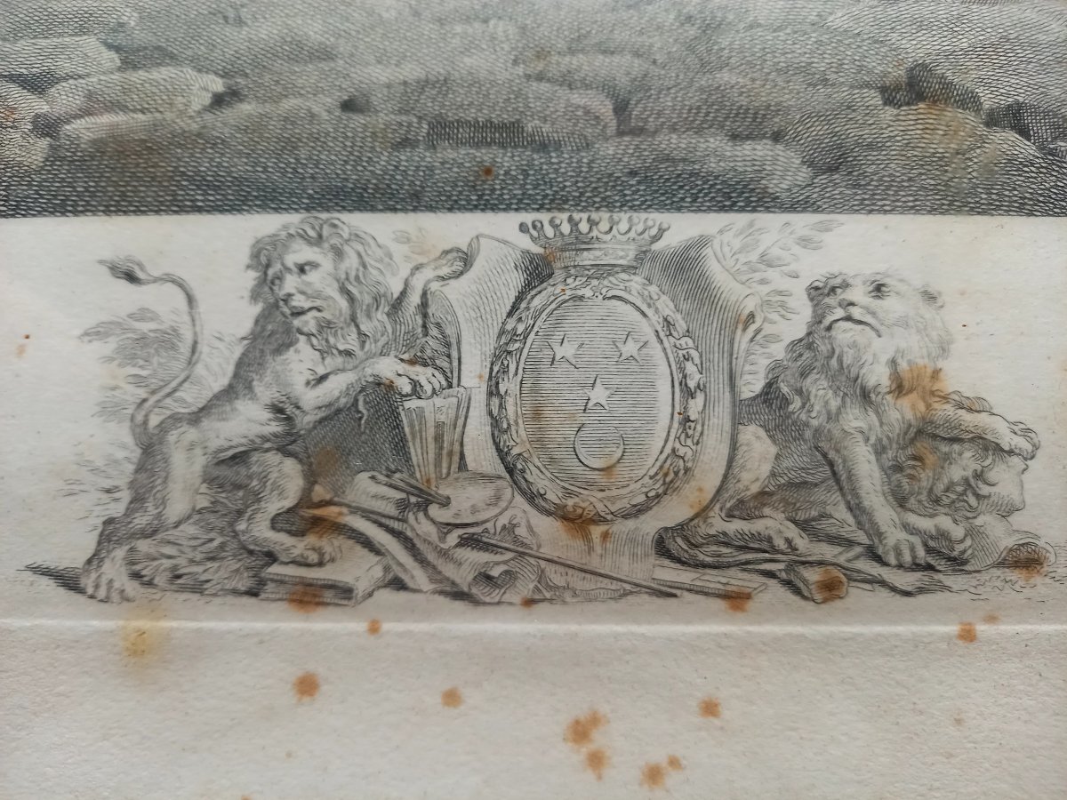 1785. Engraving After Joseph Vernet.  View Of Pausylipe, Near Naples-photo-3