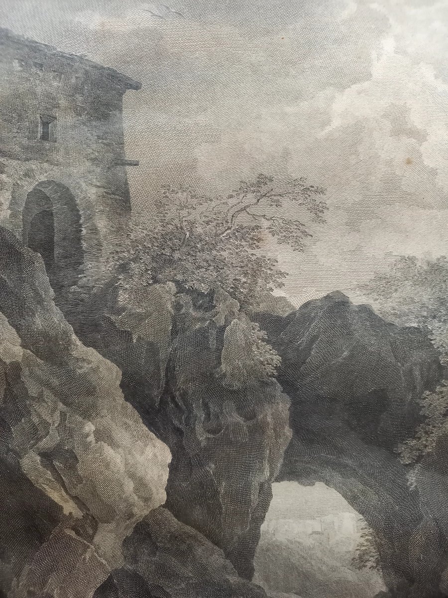 1785. Engraving After Joseph Vernet.  View Of Pausylipe, Near Naples-photo-3