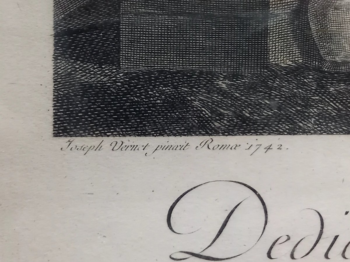 1785. Engraving After Joseph Vernet.  View Of Pausylipe, Near Naples-photo-4