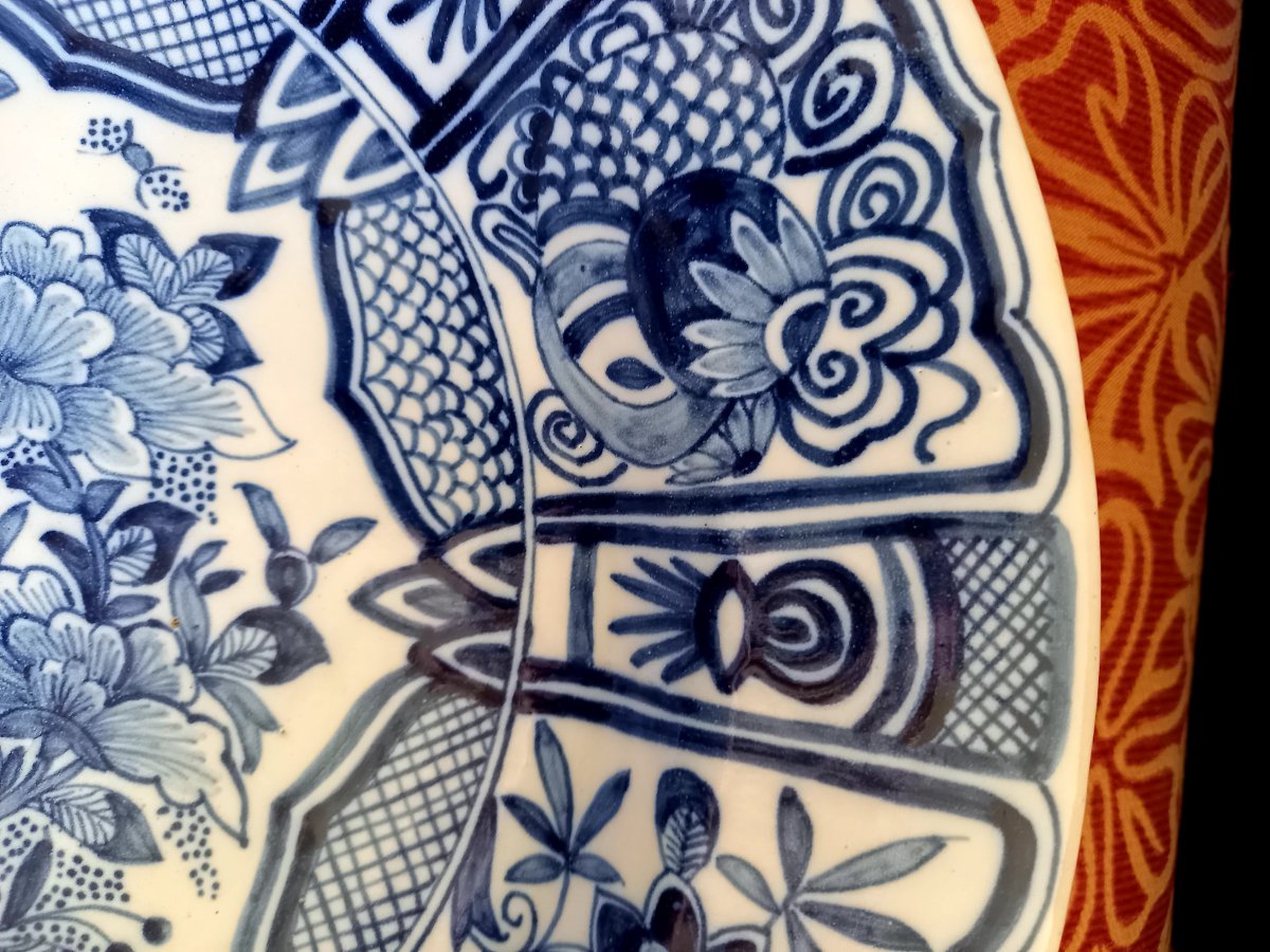 XVIIe Siecle .large Dish In  Delft Earthenware In The Style Of Chinese Kraak Porcelains.-photo-4