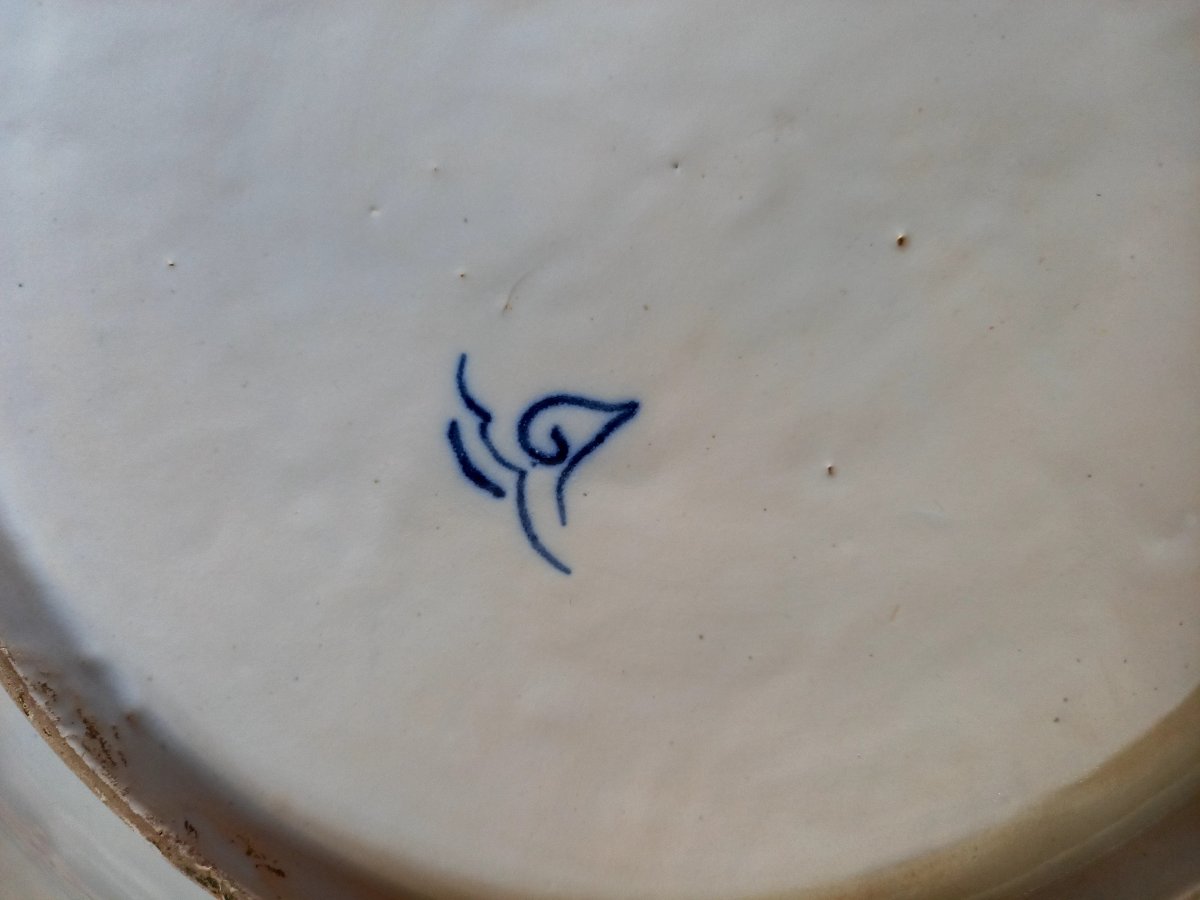 XVIIe Siecle .large Dish In  Delft Earthenware In The Style Of Chinese Kraak Porcelains.-photo-3