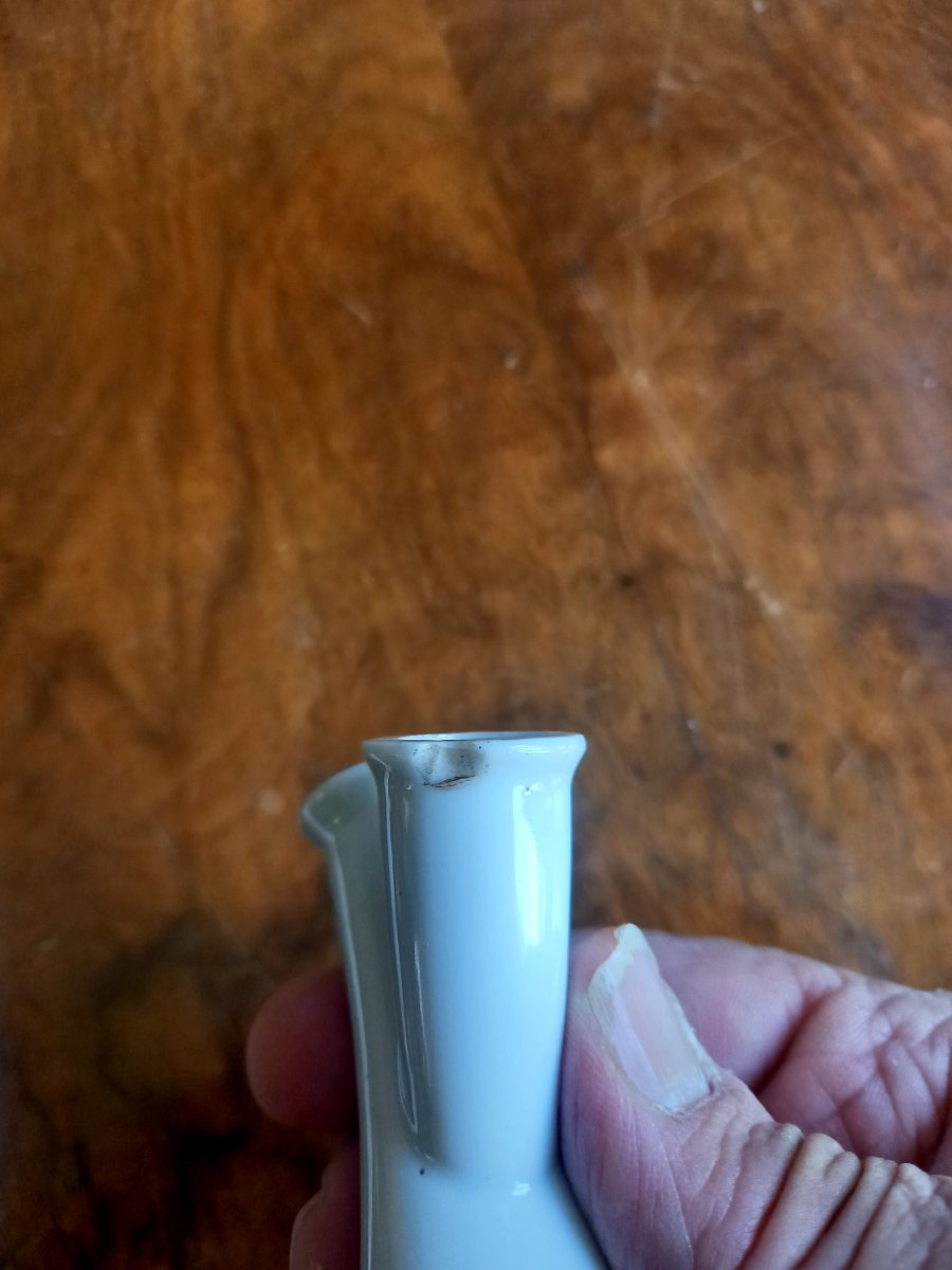 Allemagne fin XIXe.  Pipe de réserviste en porcelaine et corne . Waterloo-photo-3