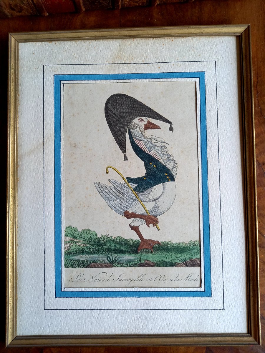 Enhanced Engraving From The Late 18th Century. *the New Incredible* Or *the Goose In Style* -photo-2