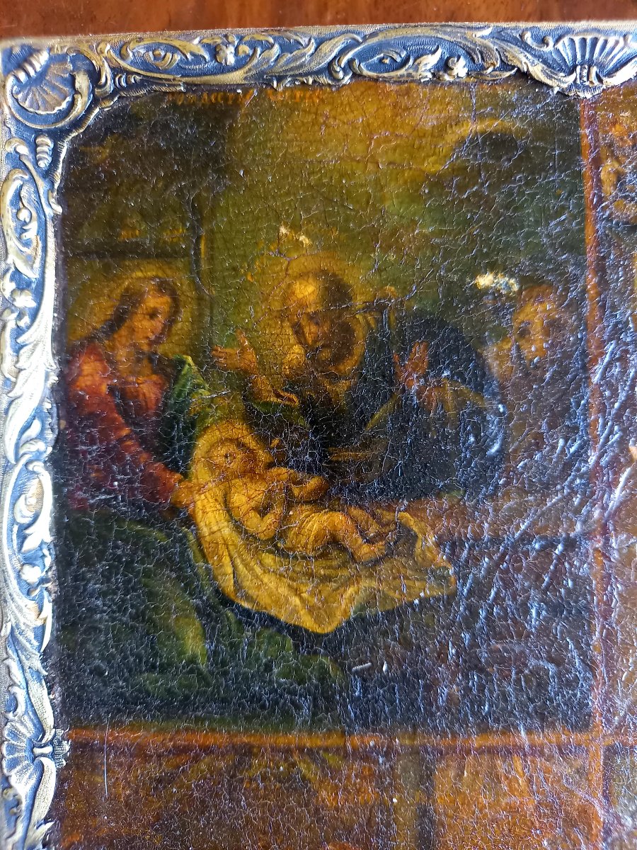 Dated 1840. Icon Framed In Gilded Silver. Russian Hallmark -photo-2