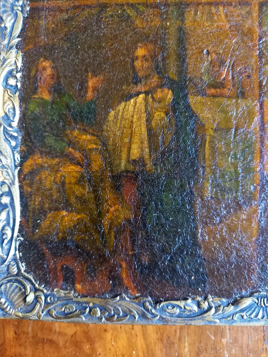 Dated 1840. Icon Framed In Gilded Silver. Russian Hallmark -photo-3