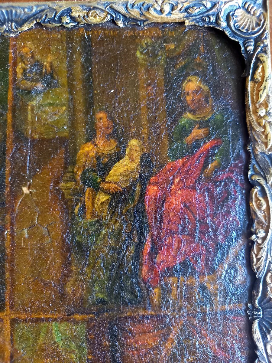 Dated 1840. Icon Framed In Gilded Silver. Russian Hallmark -photo-4