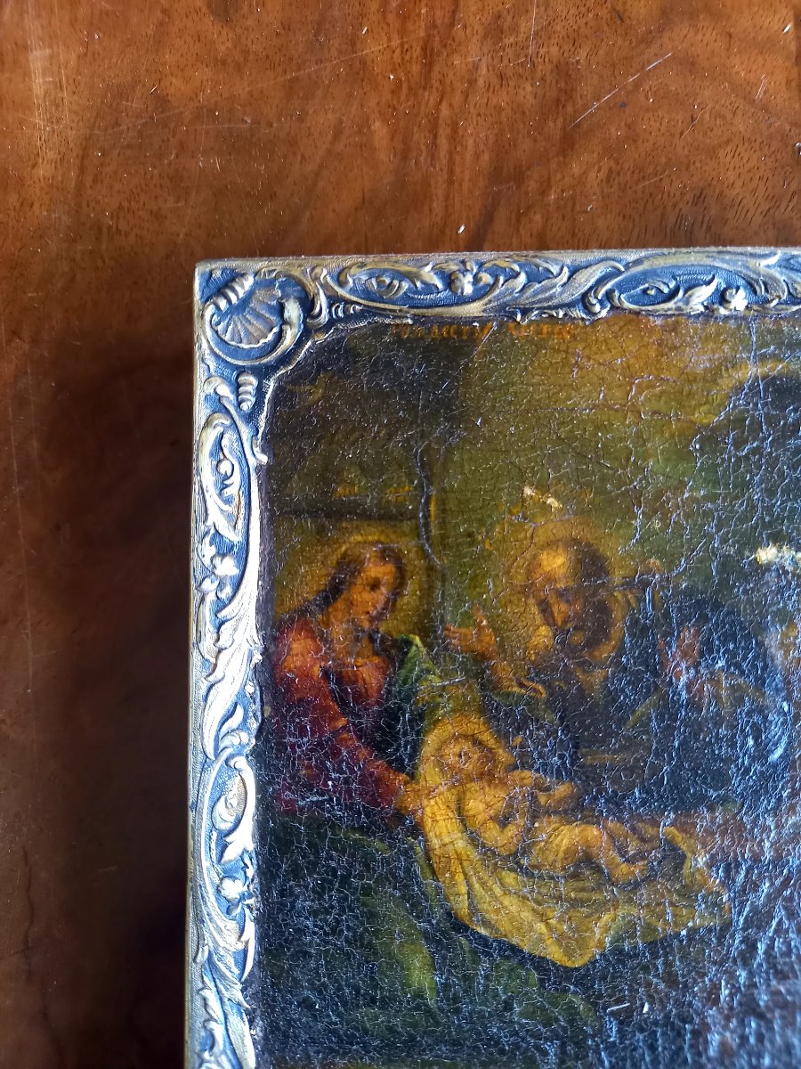 Dated 1840. Icon Framed In Gilded Silver. Russian Hallmark -photo-2
