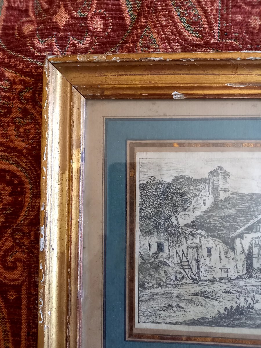 18th Century. Nicolas Perignon.  Set Of Three Framed Engravings -photo-3