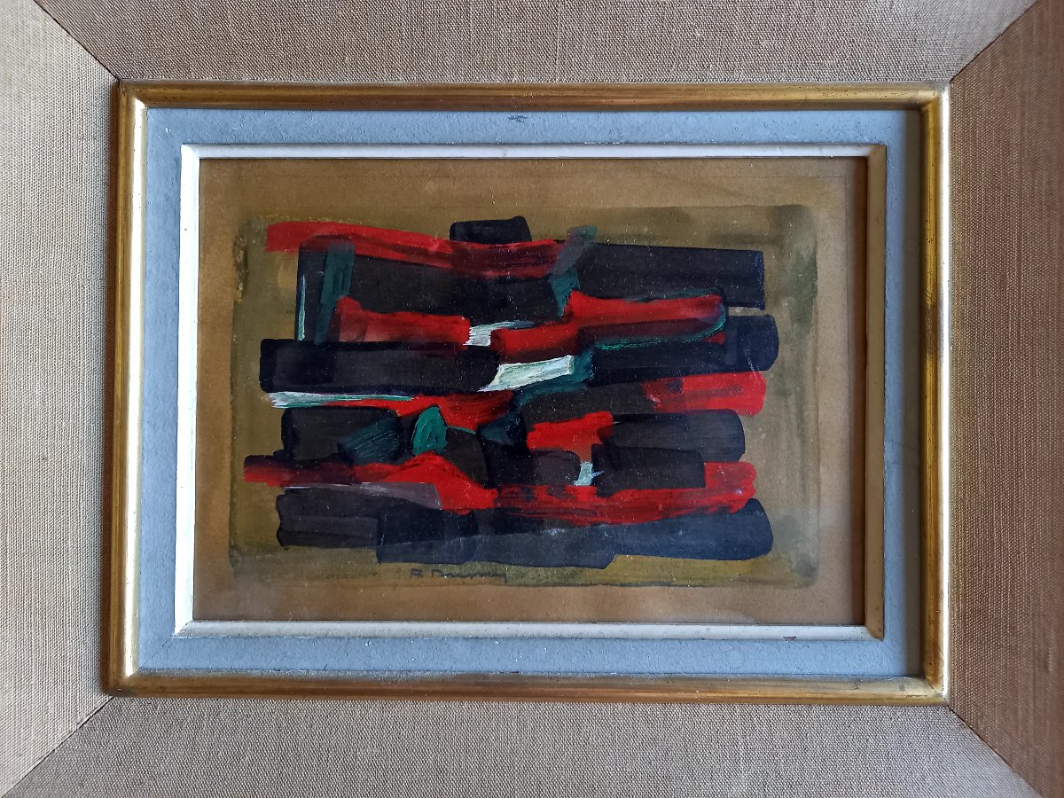 Circa 1950. Oil On Paper -photo-2