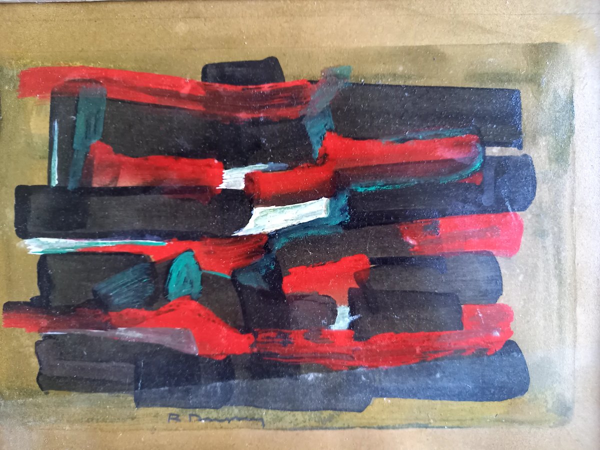 Circa 1950. Oil On Paper -photo-4