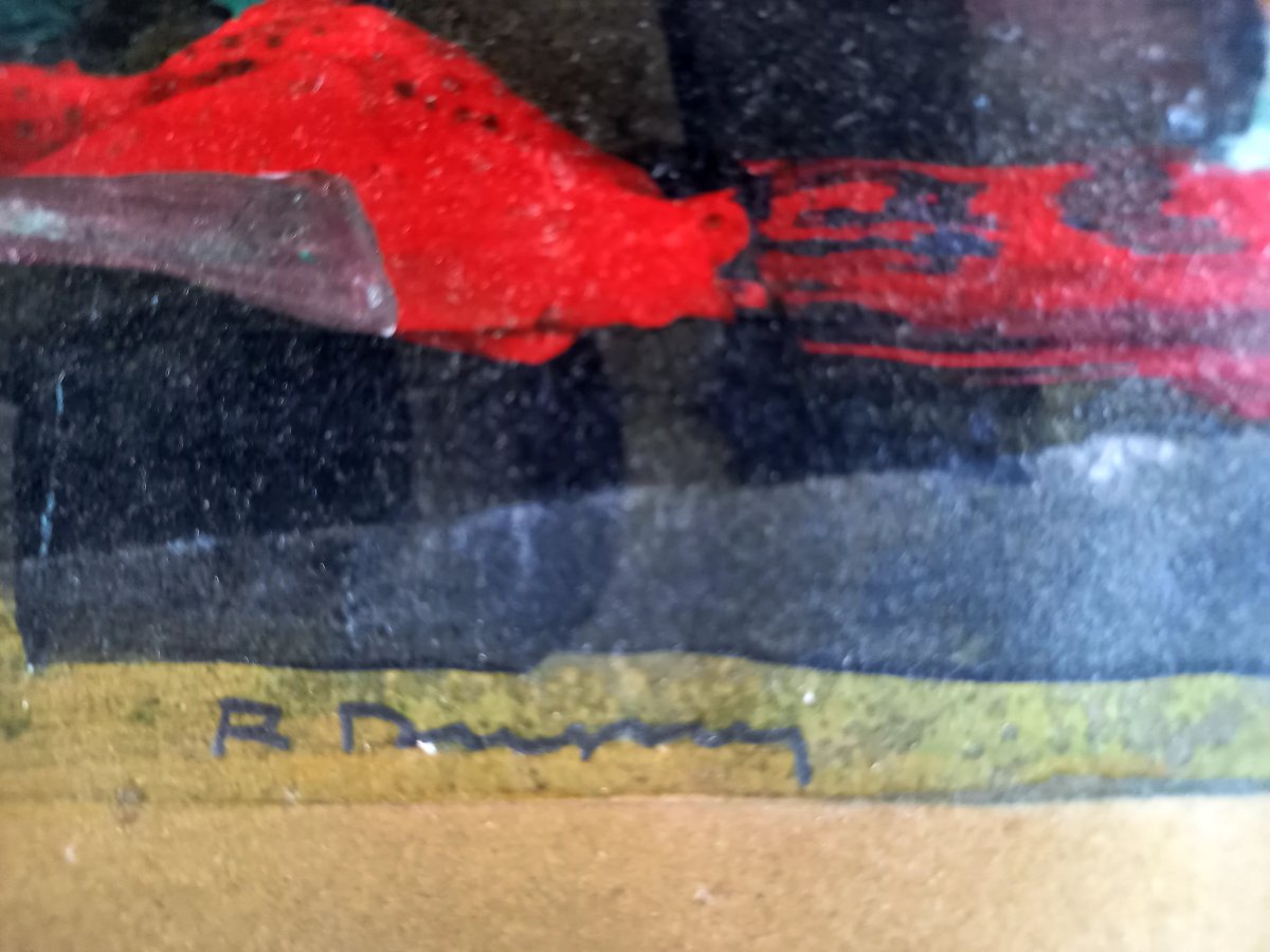 Circa 1950. Oil On Paper -photo-1