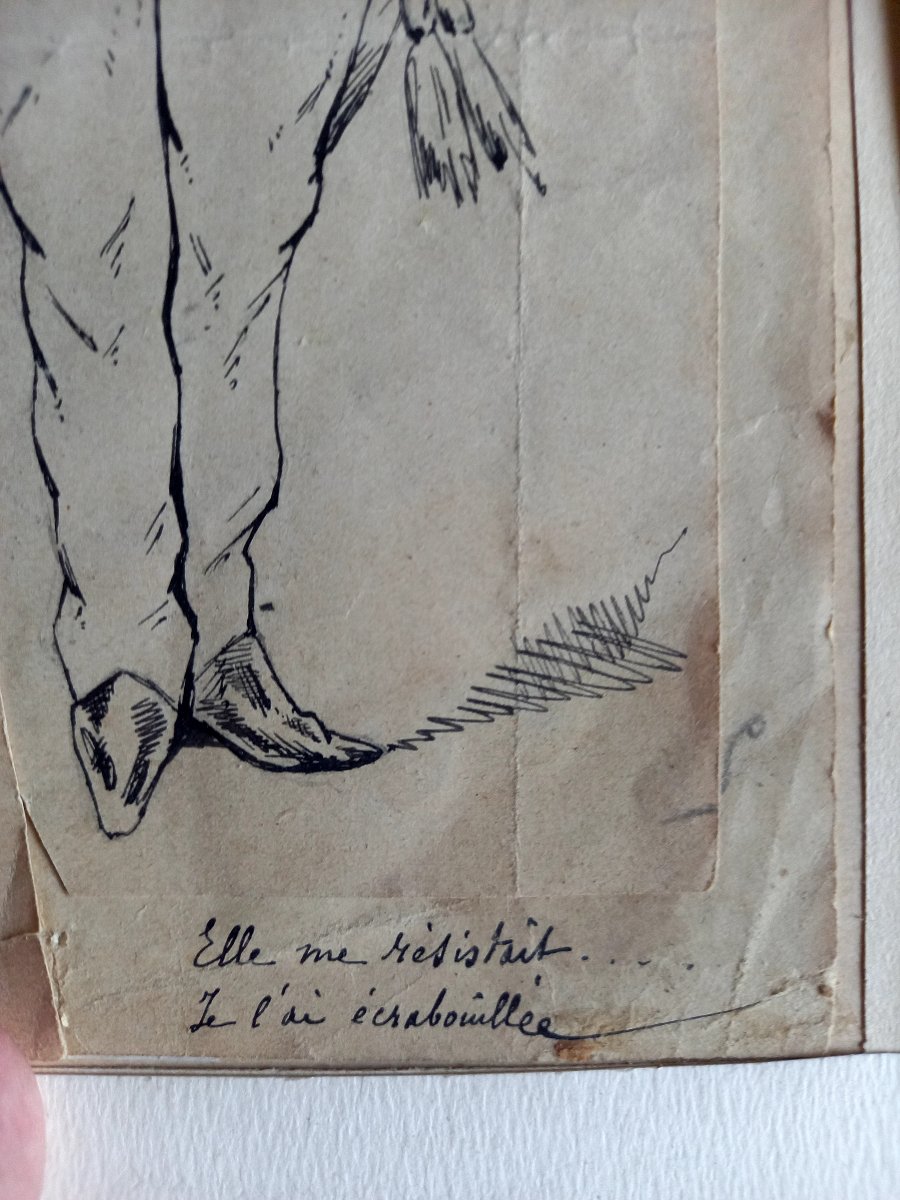 vers 1900 . Caricature à la plume -photo-3