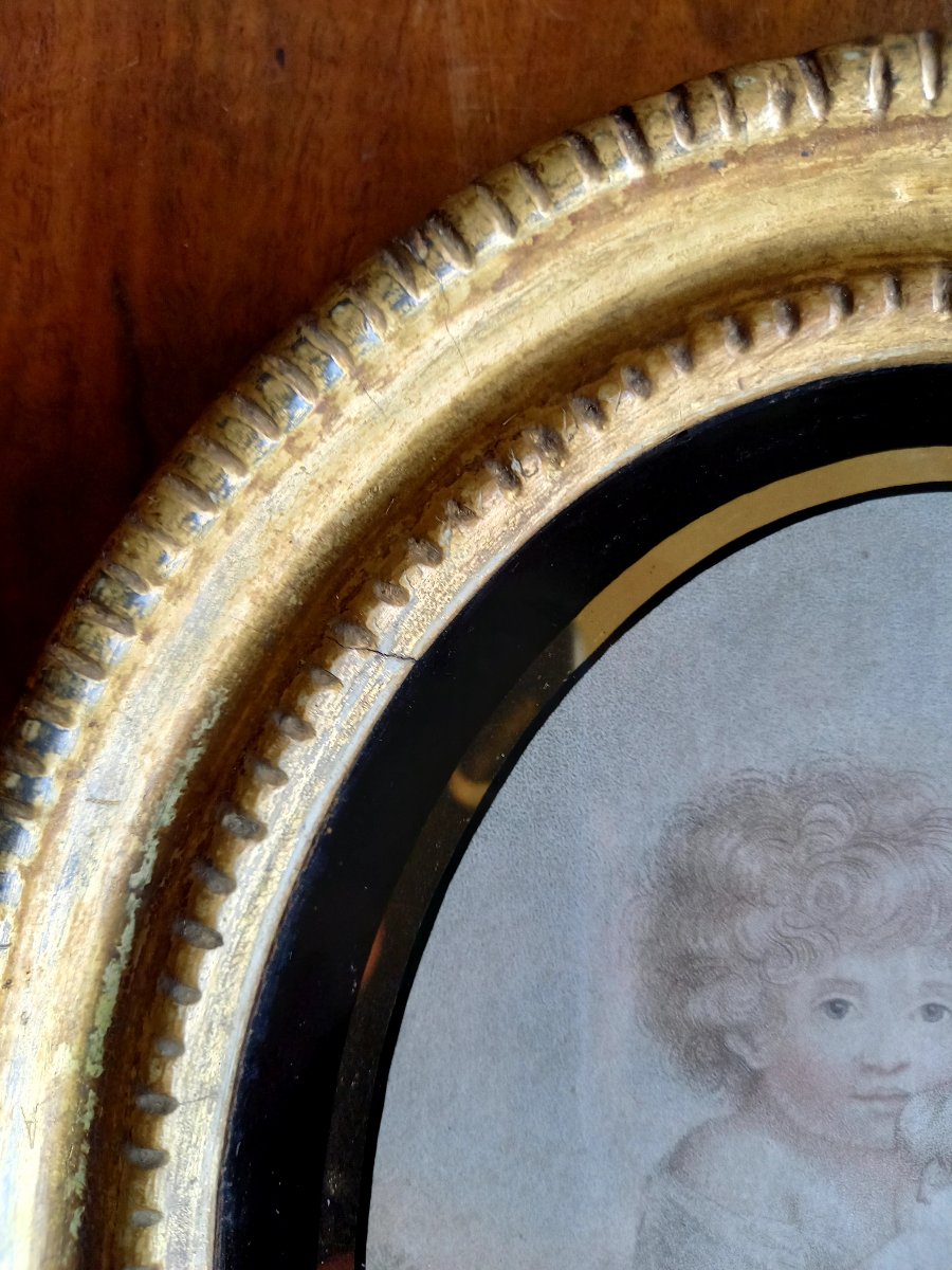 Fin XVIIIE. Angleterre.  Fixé sous verre -photo-4