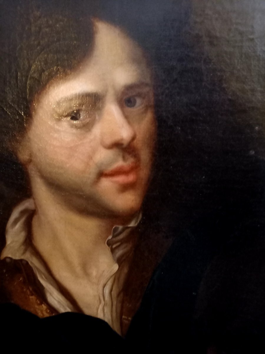 XVIIIe  .Autoportrait de Carl de Moor peintre du siècle d'or -photo-3