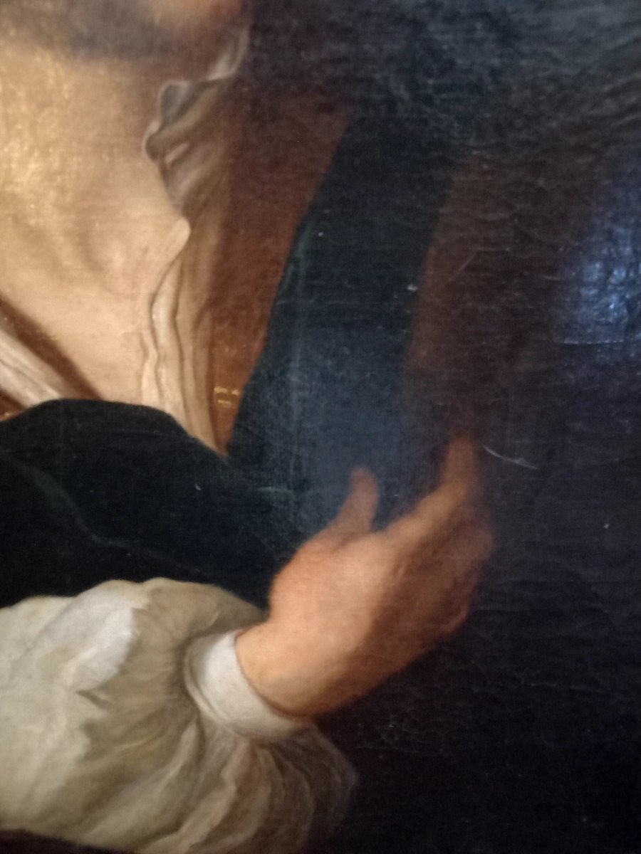 XVIIIe  .Autoportrait de Carl de Moor peintre du siècle d'or -photo-1