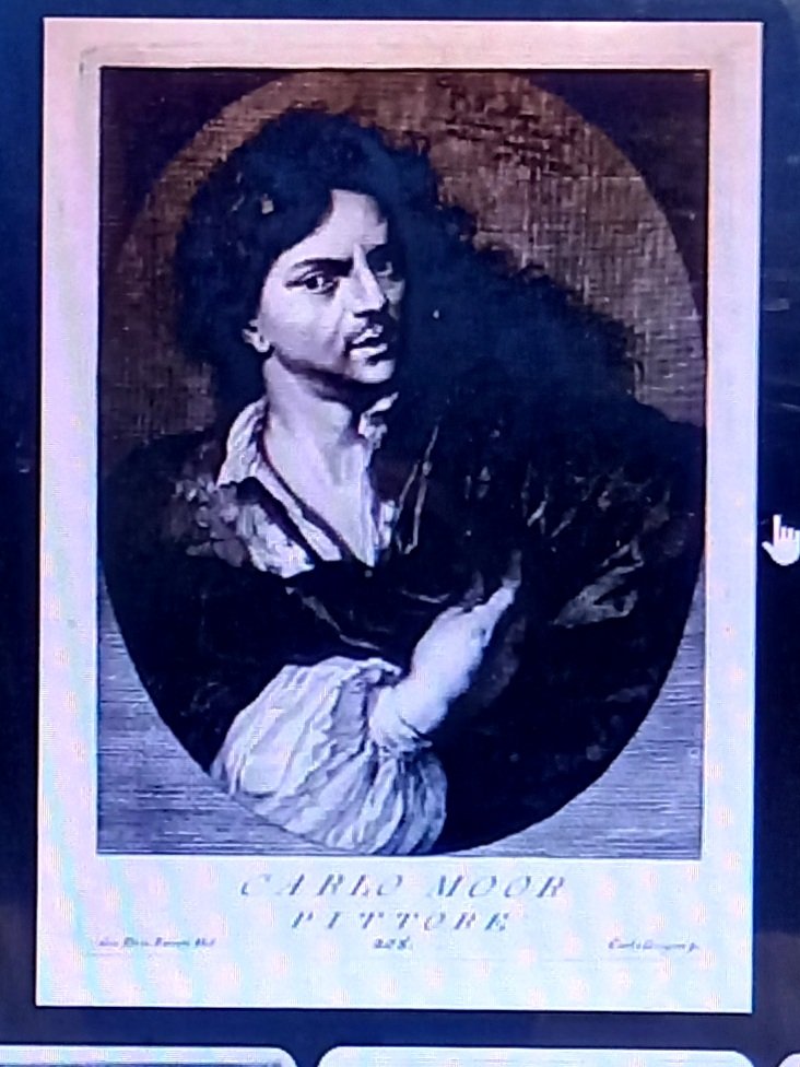 XVIIIe  .Autoportrait de Carl de Moor peintre du siècle d'or -photo-3
