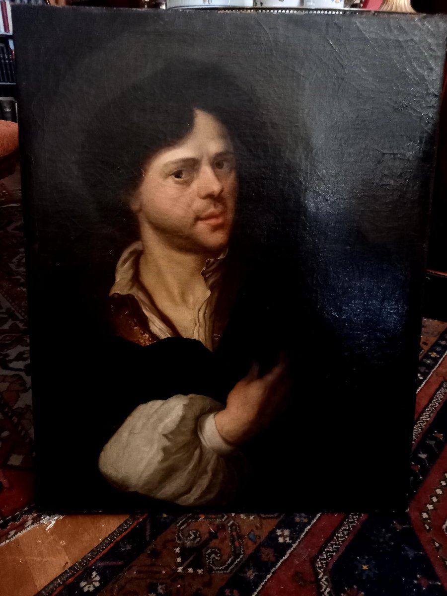 XVIIIe  .Autoportrait de Carl de Moor peintre du siècle d'or 