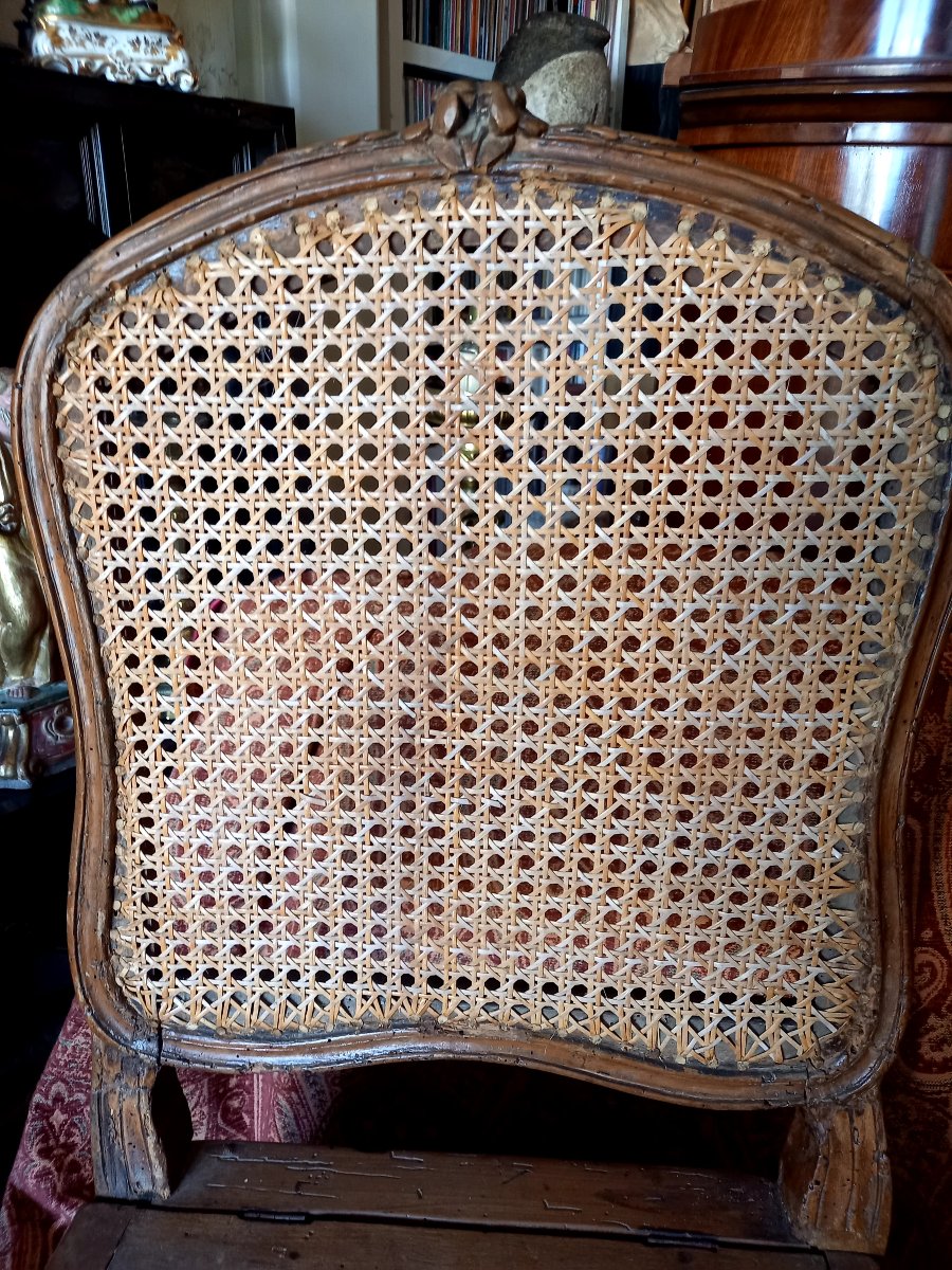 XVIIIE siècle. Chaise de commodité Louis XV-photo-1