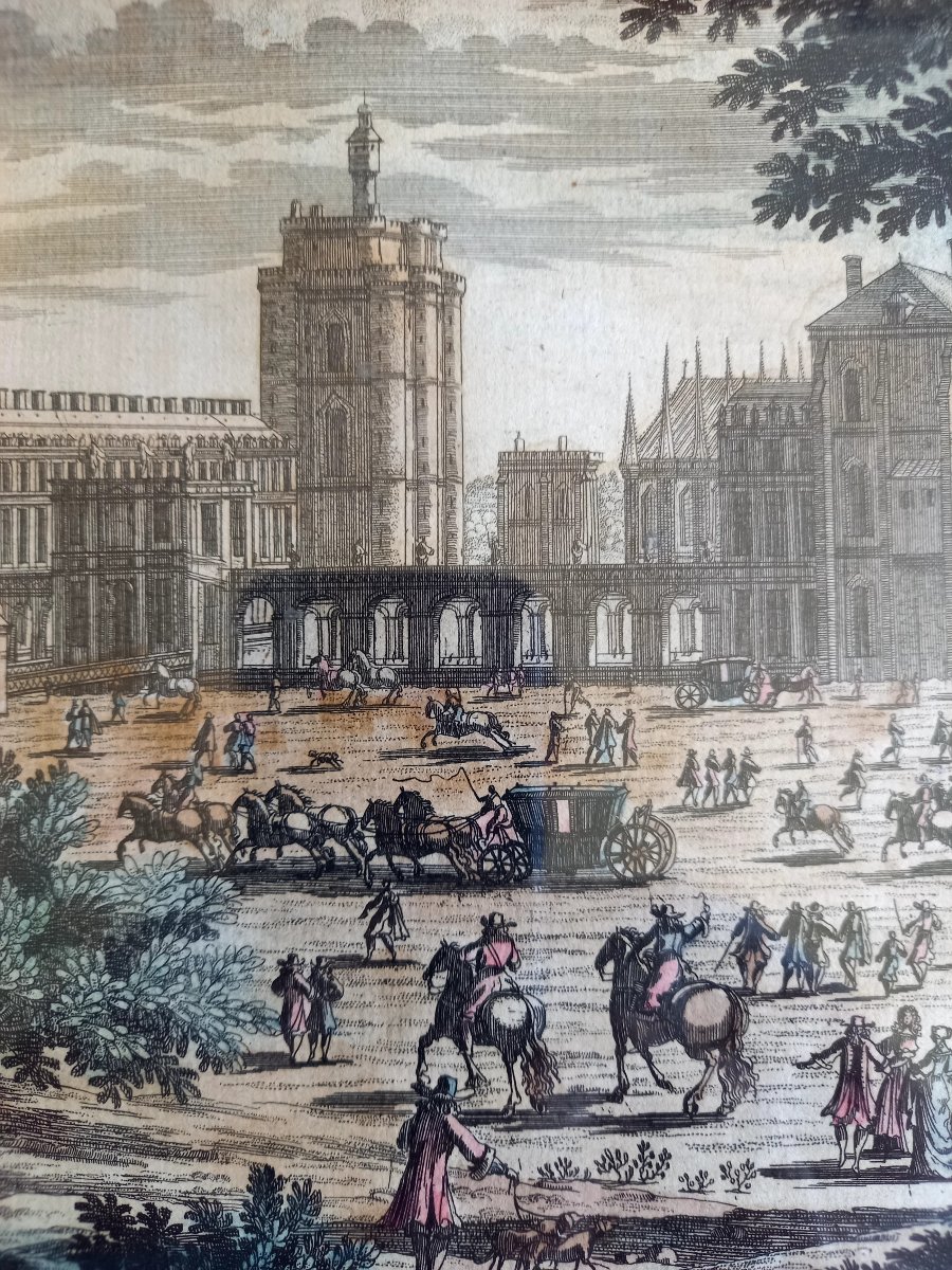 Gravure XVIIE . Vue du château de Vincennes -photo-4