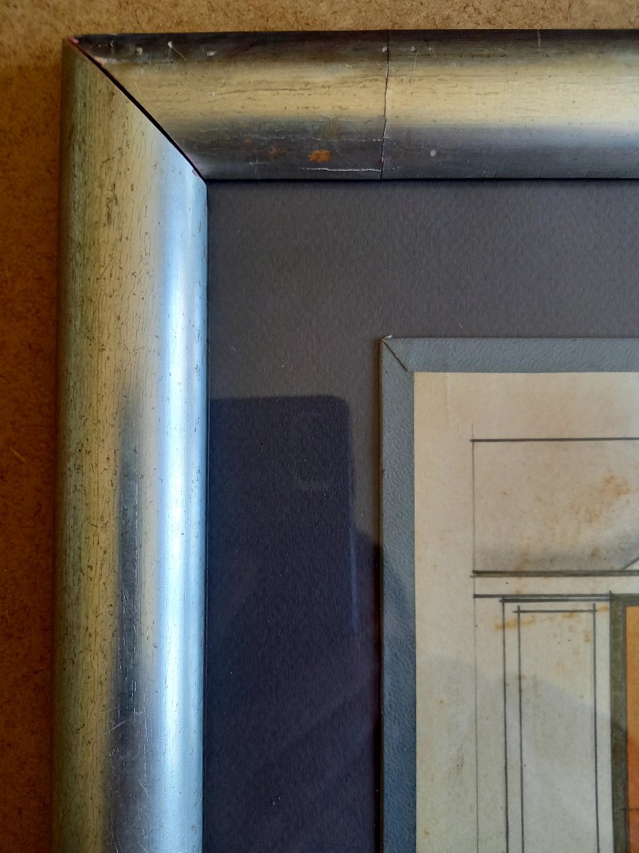 Around 1930. Pierre Lardin. Design For A Decorative Staircase Mirror For An Ocean Liner -photo-2